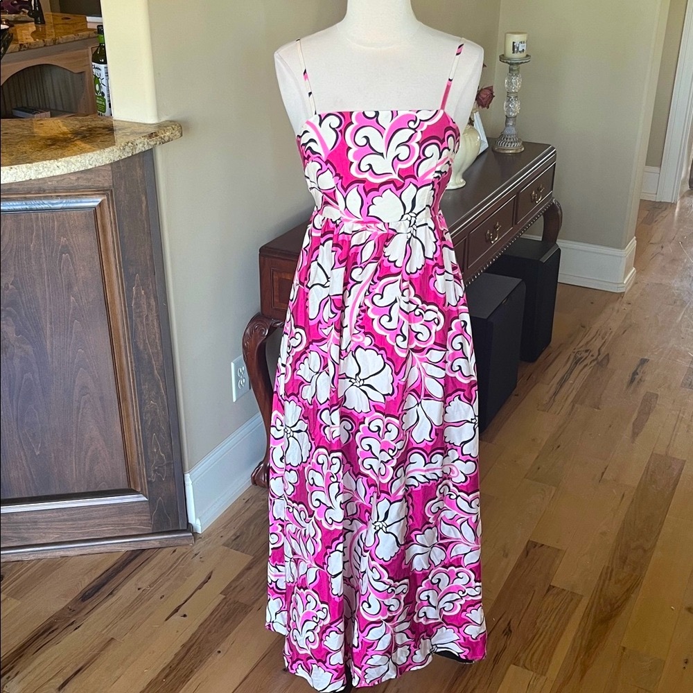 Meet Me in Santorini Magenta Pink Floral Maxi Dress New